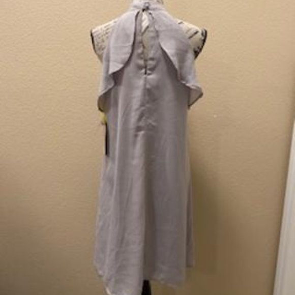 CALIFORNIA MOONRISE GRAY CHIFFON RUFFLE DRESS SP - Picture 2 of 2